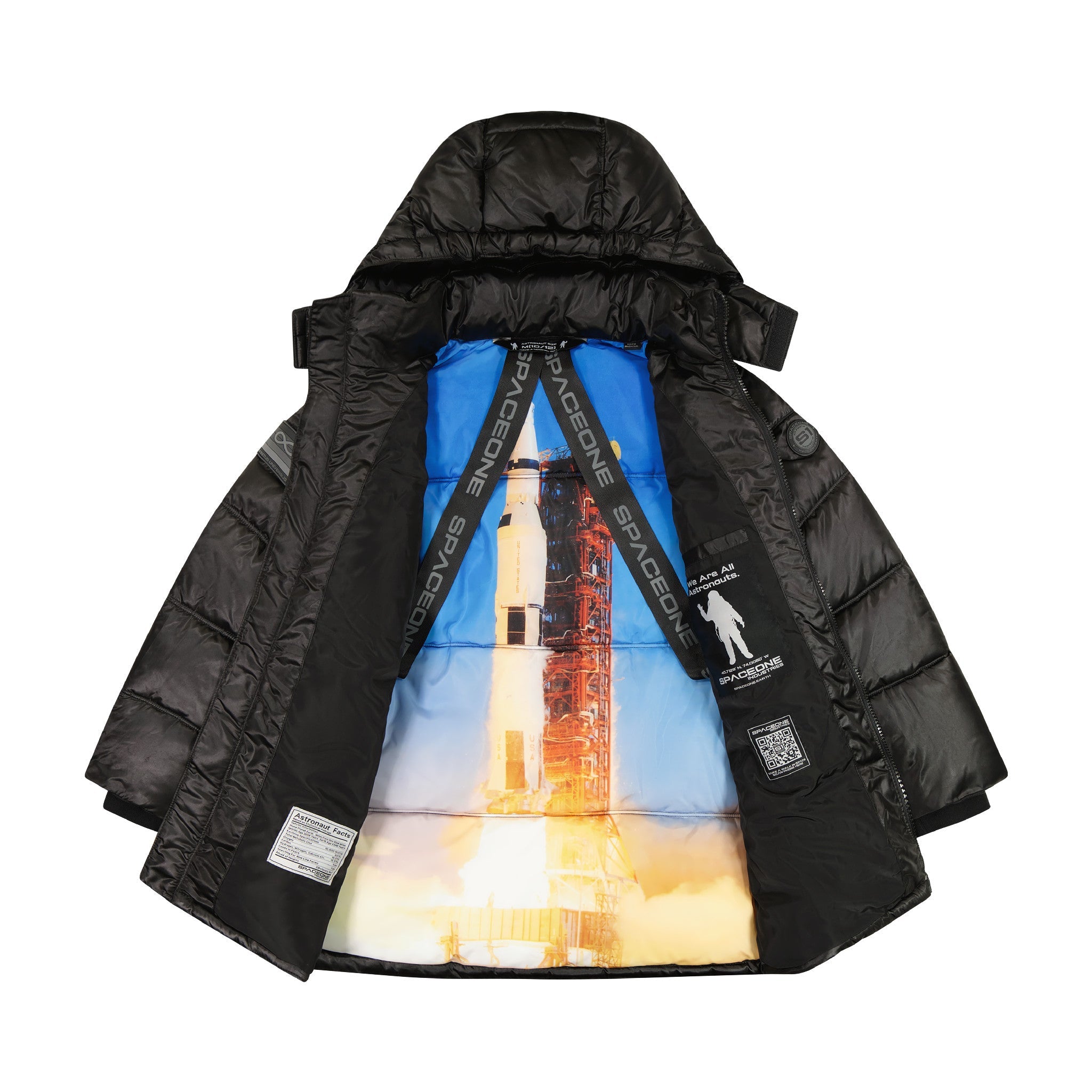 SPACEONE x Andy & Evan® | Galactic Puffer Jacket | Deep Space Black