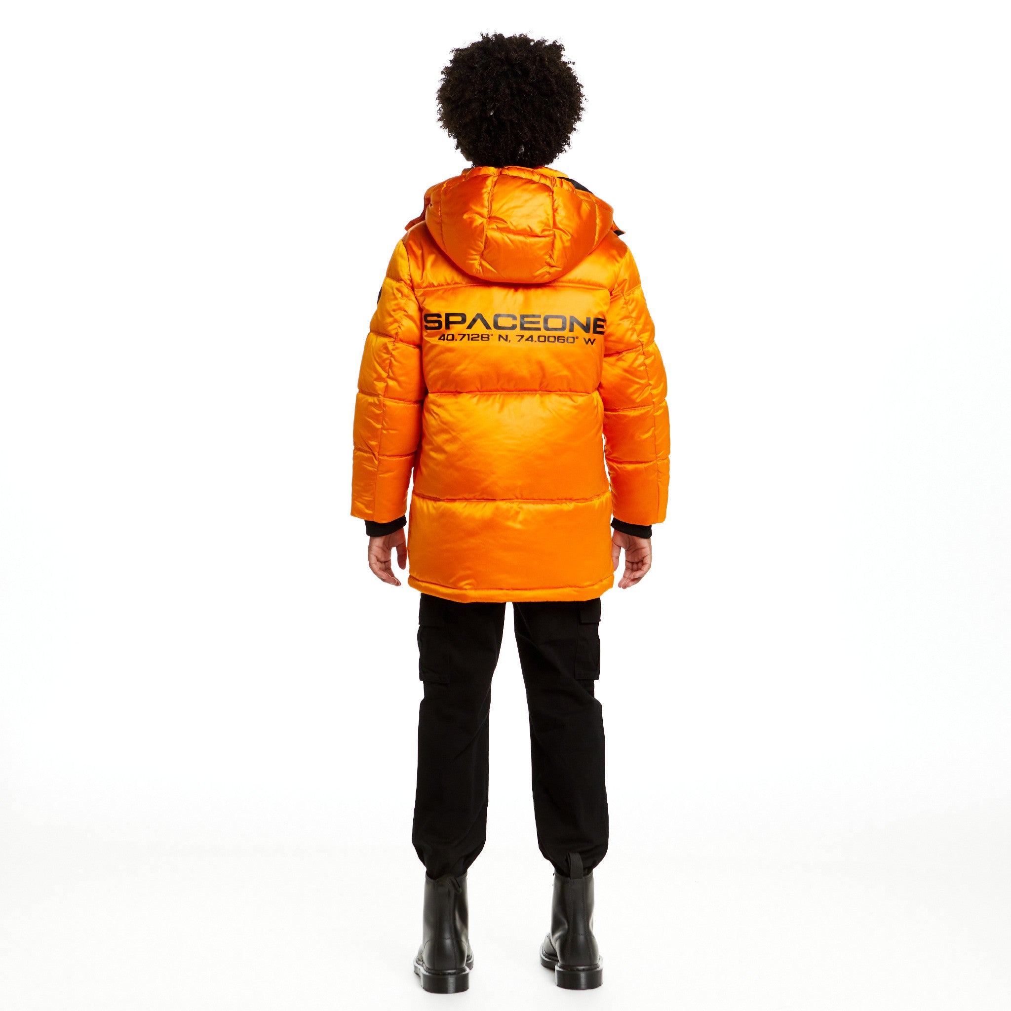 SPACEONE x Andy & Evan® | Galactic Puffer Jacket | Orion Orange