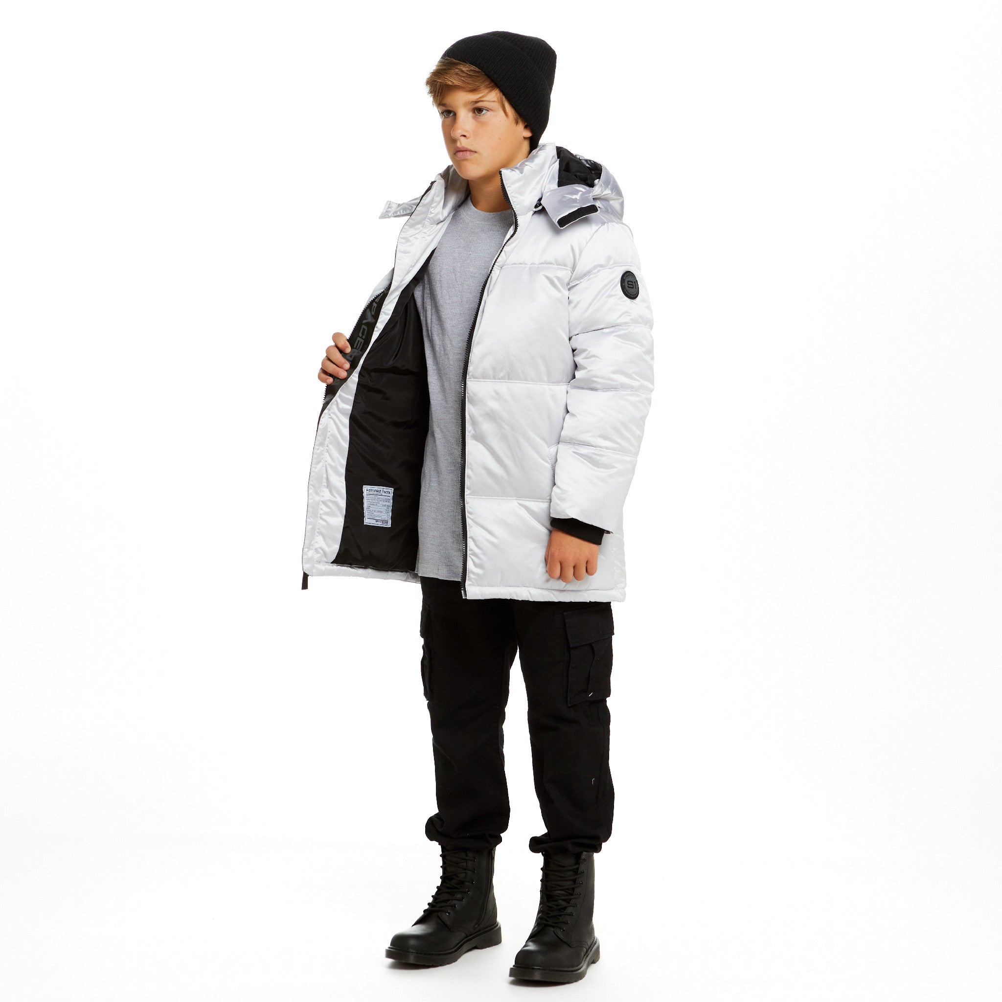 SPACEONE x Andy & Evan®| Galactic Puffer Jacket | Galaxy White
