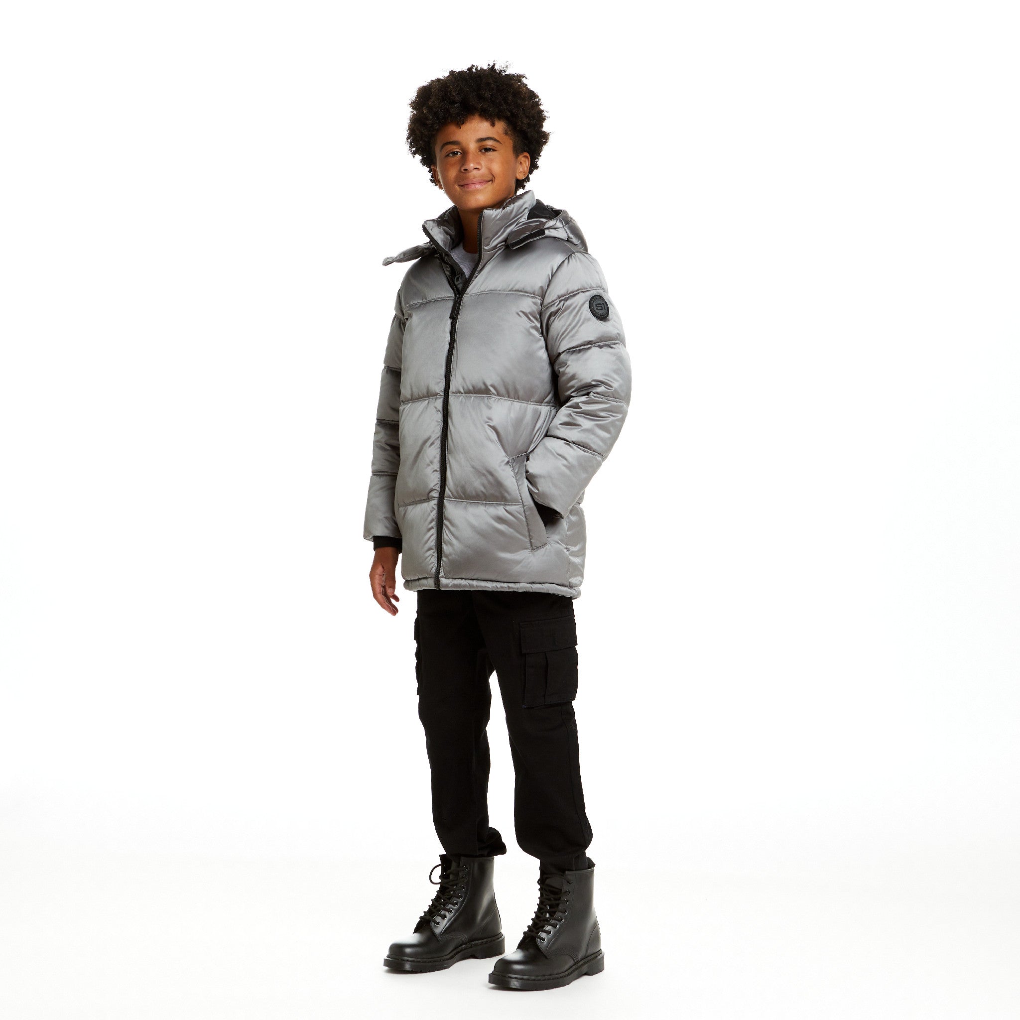 SPACEONE x Andy & Evan® | Galactic Puffer Jacket | Moon Grey