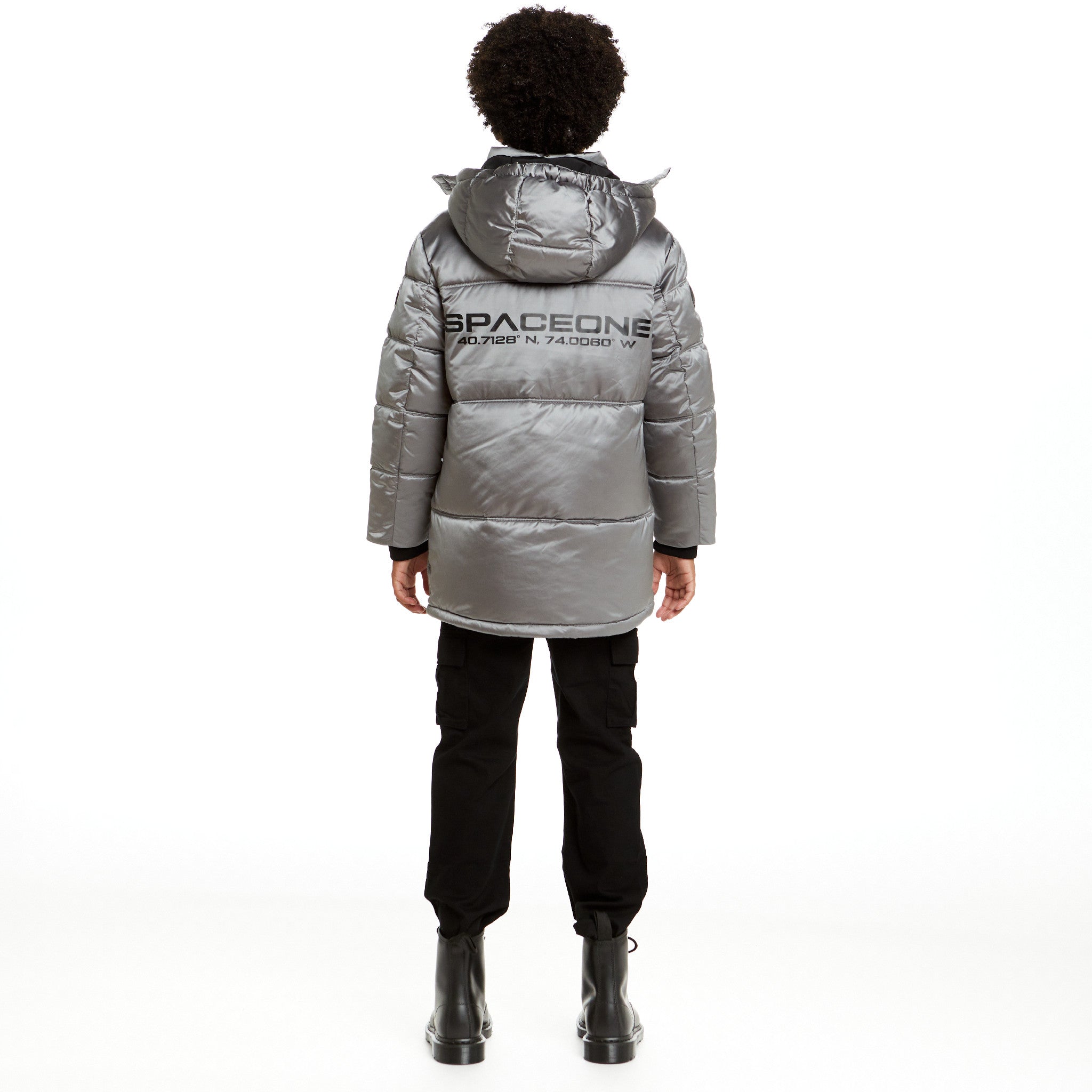 SPACEONE x Andy & Evan® | Galactic Puffer Jacket | Moon Grey